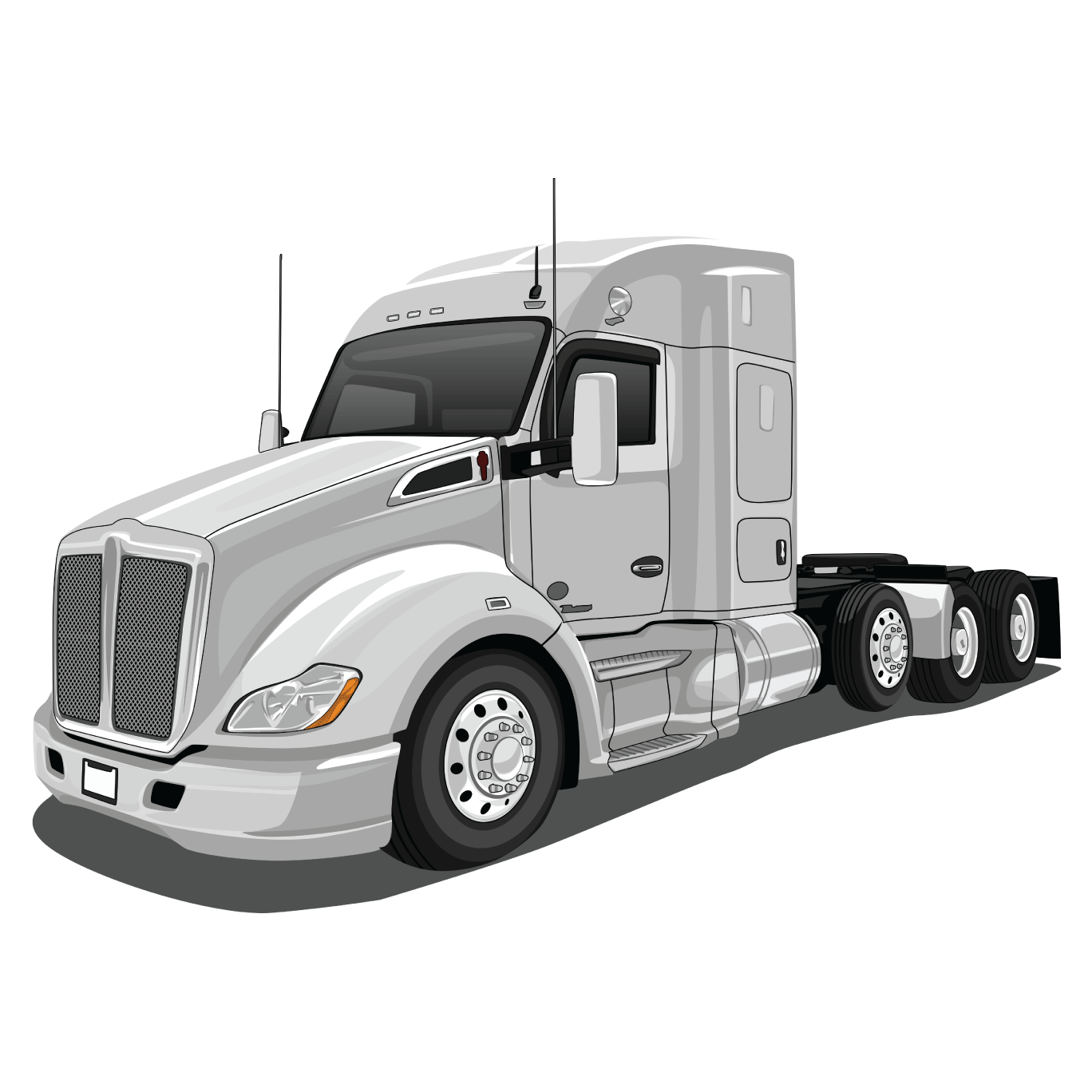 custom semi truck cartoon design